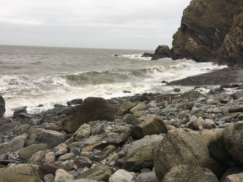 Waves breaking at Heddon’s Mouth
