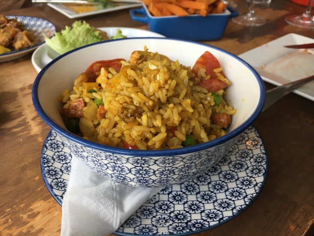 Chicken and chorizo paella from Lilico’s tapas bar 
